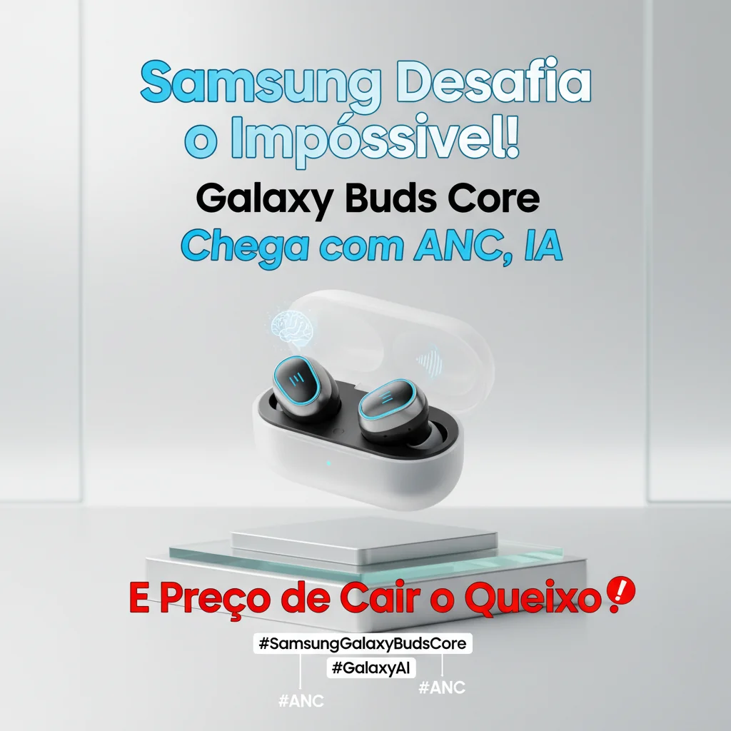 Samsung Desafia o Impossível: Galaxy Buds Core Chega com ANC, IA e Preço de Cair o Queixo!