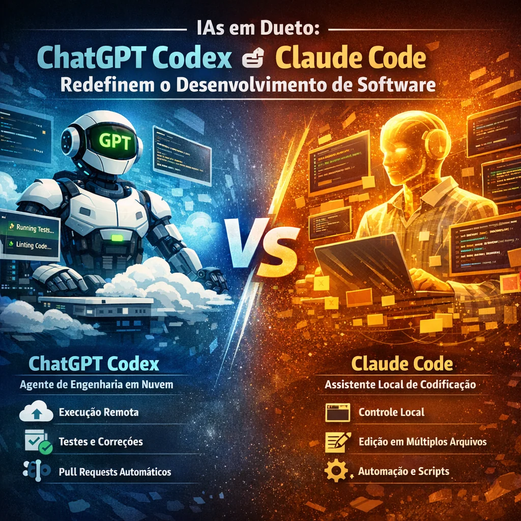 IAs em Dueto: ChatGPT Codex e Claude Code Redefinem o Desenvolvimento de Software