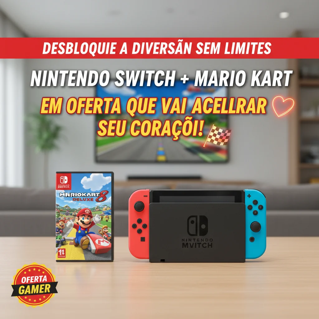 Desbloqueie a Diversão Sem Limites: Nintendo Switch + Mario Kart em Oferta Que Vai Acelerar Seu Coração!