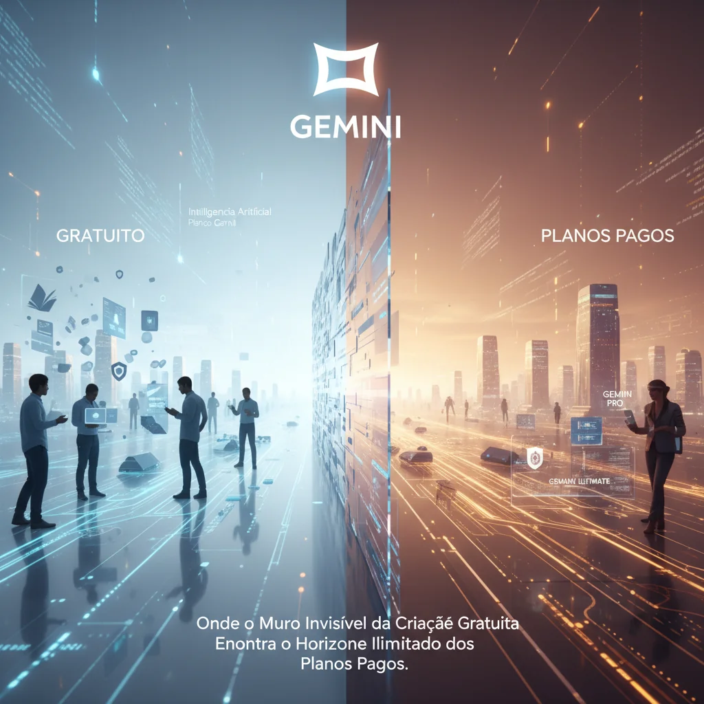 Gemini: Onde o Muro Invisível da Criação Gratuita Encontra o Horizonte Ilimitado dos Planos Pagos.