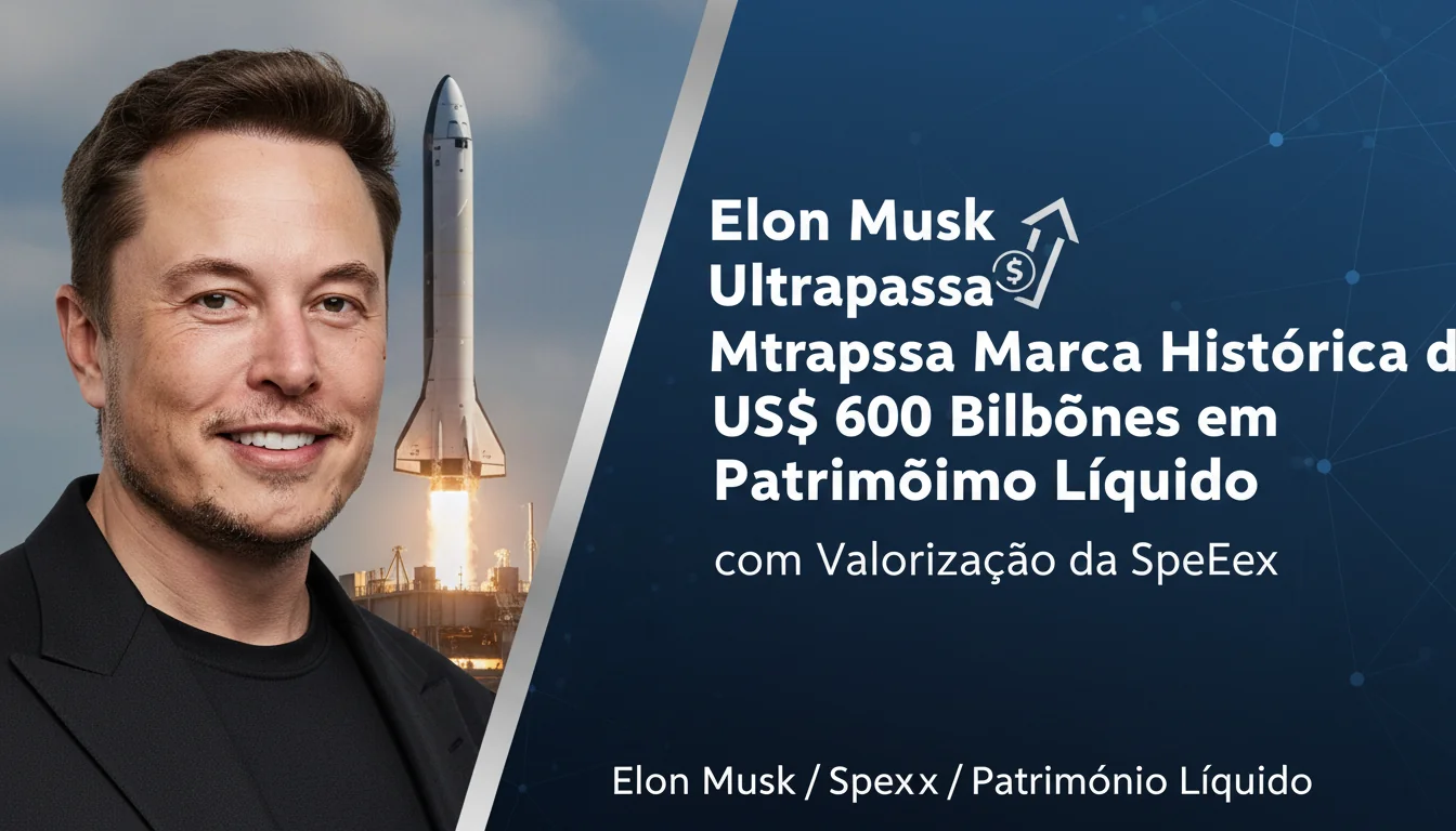Elon Musk Ultrapassa Marca Histórica de US$ 600 Bilhões em Patrimônio Líquido com Valorização da SpaceX