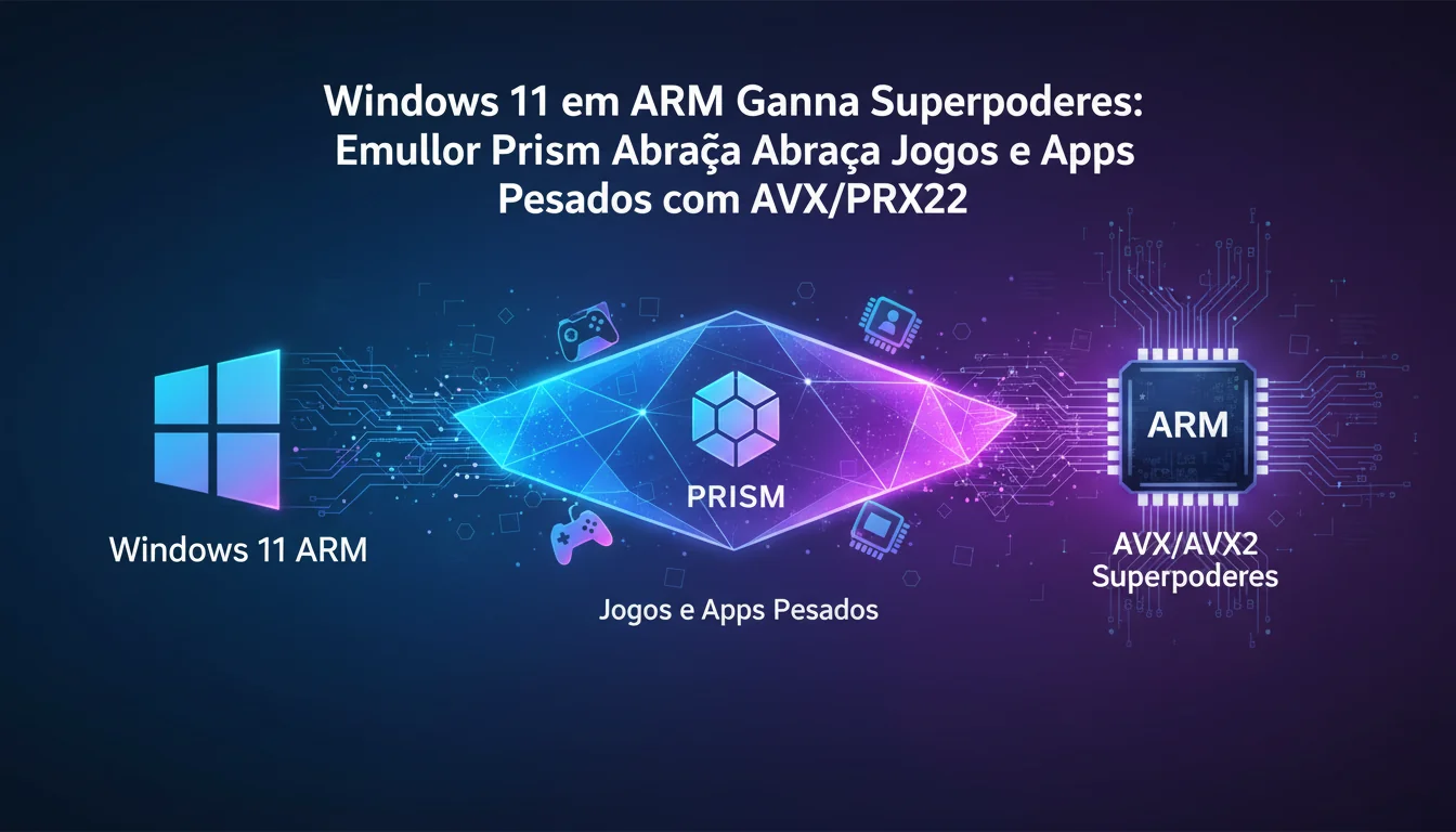 **Windows 11 em ARM Ganha Superpoderes: Emulador Prism Abraça Jogos e Apps Pesados com AVX/AVX2**