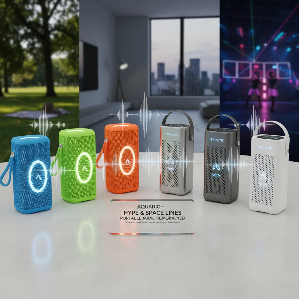 Lançamento das Linhas Hype e Space da Aquário: Caixas de Som Portáteis com Tecnologia Avançada para Todos os Estilos de Música e Ambientes