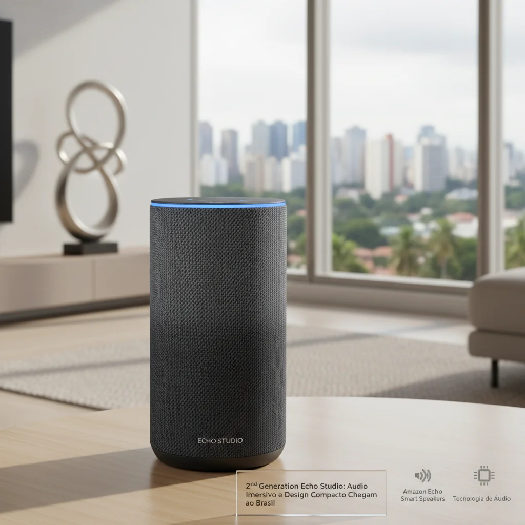 Echo Studio de 2ª Geração: Áudio Imersivo e Design Compacto Chegam ao Brasil com Chip Atualizado