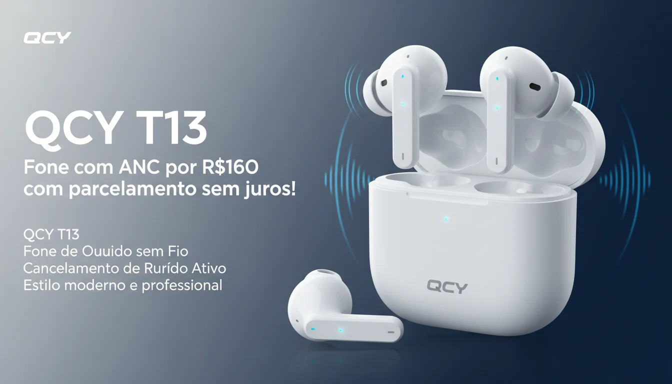 QCY T13: Fone com ANC por R$160 com parcelamento sem juros!