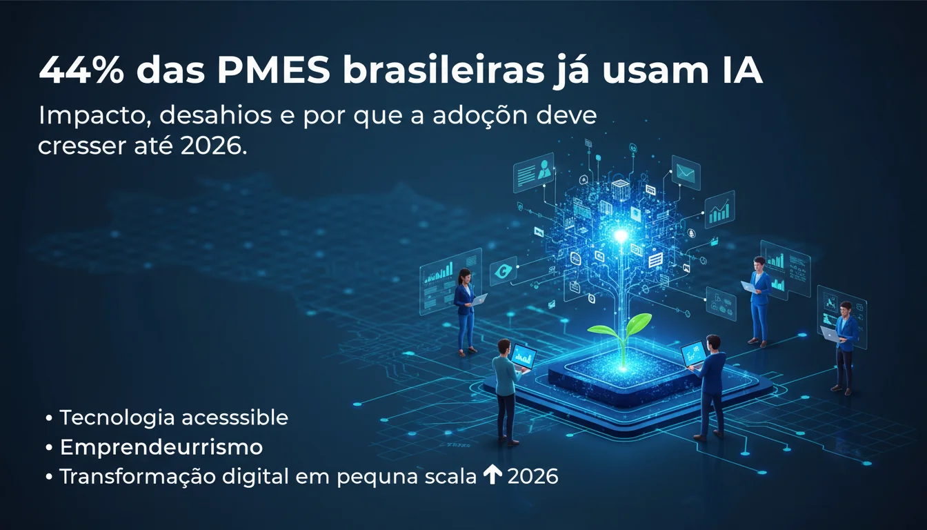 44% das PMEs brasileiras já usam IA: impacto, desafios e por que a adoção deve crescer até 2026