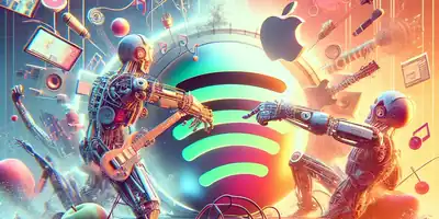 **Spotify vs. Apple: A Guerra Digital que Decide o Futuro da Sua Música (e da Tecnologia)**

