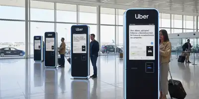 Uber: Adeus, aplicativo! Embarque e desembarque mais fácil com totens de autoatendimento nos aeroportos.