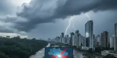 **Frente Fria e Umidade Amazônica Trazem Tempestades e Risco de Alagamentos para o Brasil**