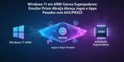 **Windows 11 em ARM Ganha Superpoderes: Emulador Prism Abraça Jogos e Apps Pesados com AVX/AVX2**