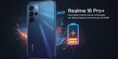 Realme 16 Pro+: Intermediário Potente Ganha Certificação com Bateria Gigante e Memória de até 24GB!