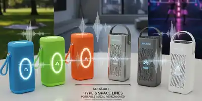 Lançamento das Linhas Hype e Space da Aquário: Caixas de Som Portáteis com Tecnologia Avançada para Todos os Estilos de Música e Ambientes