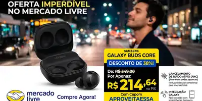 Galaxy Buds Core despenca para R$ 214 com cupom e entrega o fone Bluetooth mais barato da Samsung com ANC