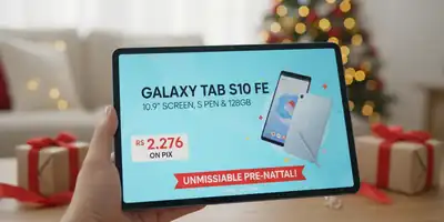 Galaxy Tab S10 FE: Tela de 10.9", S Pen e 128GB por R$ 2.276 no Pix - Oferta Imperdível Pré-Natal!