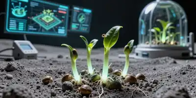 Grão-de-bico na Lua: Sementes Brotam em Solo Lunar Simulador, Alimentando Sonhos de Colonização Espacial
