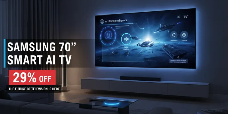 Smart TV Samsung de 70 Polegadas com Inteligência Artificial por 29% Off: O Futuro da Televisão Está Aqui