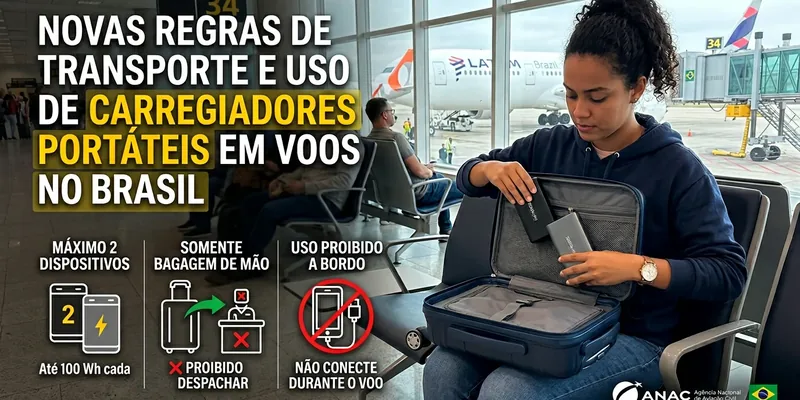 Atenção ao Embarcar: Novas Regras Para Power Banks em Voos no Brasil