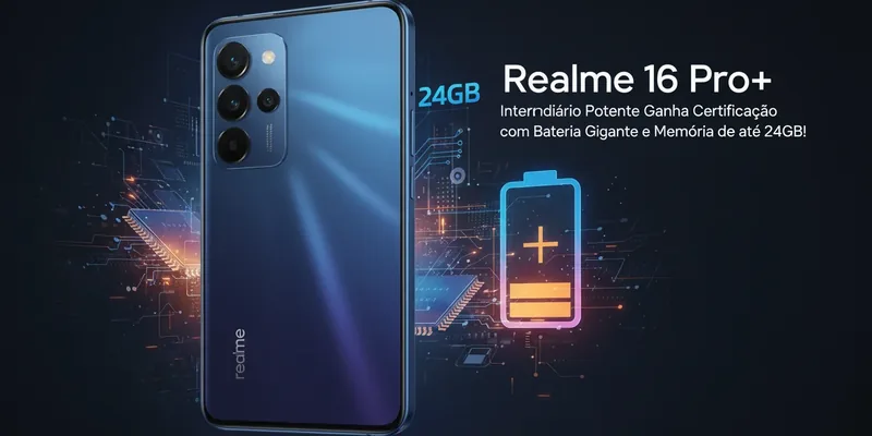 Realme 16 Pro+: Intermediário Potente Ganha Certificação com Bateria Gigante e Memória de até 24GB!
