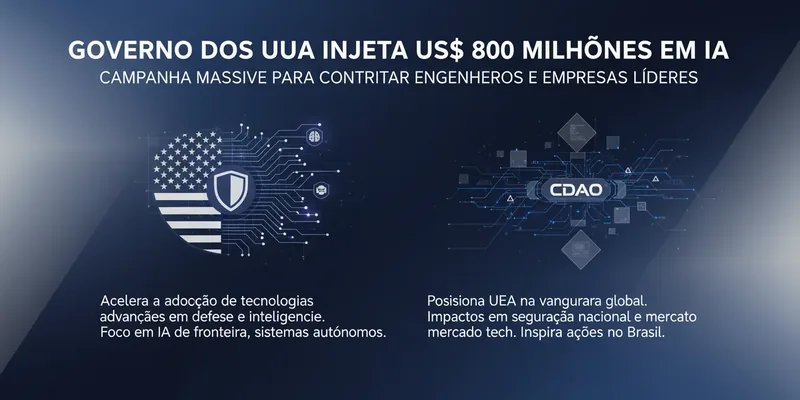 Governo dos EUA Injeta US$ 800 Milhões em IA: Campanha Massiva para Contratar Engenheiros e Empresas Líderes