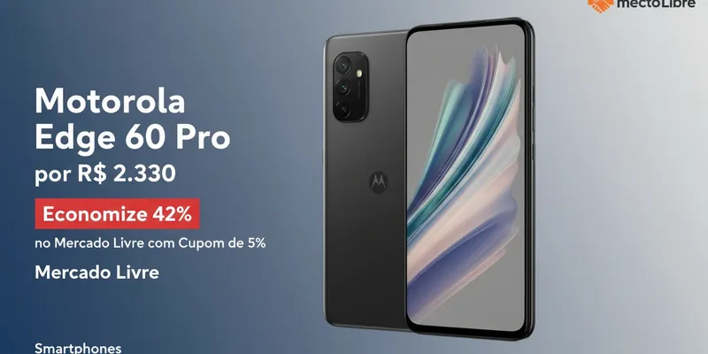 Motorola Edge 60 Pro por R$ 2.330: Economize 42% no Mercado Livre com Cupom de 5%