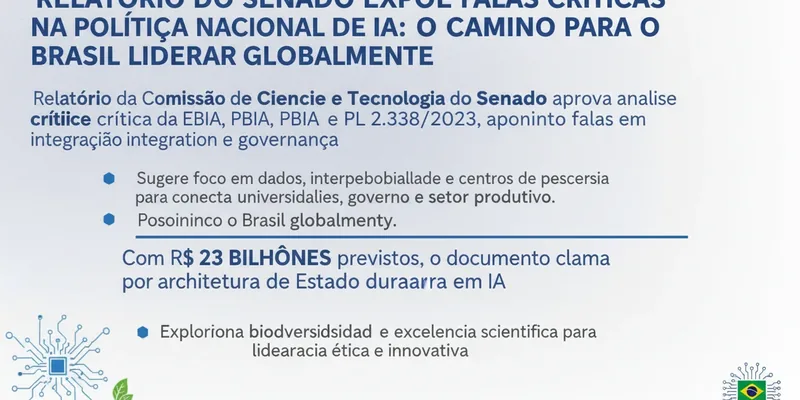 Relatório do Senado Expõe Falhas Críticas na Política Nacional de IA: O Caminho para o Brasil Liderar Globalmente