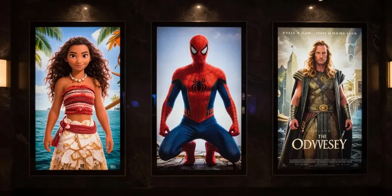 Homem-Aranha: Um Novo Dia, Moana em Live-Action e A Odisseia dominam o calendário de cinema de julho de 2026