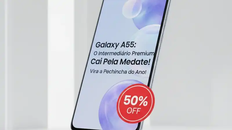 Galaxy A55: O Intermediário Premium Cai Pela Metade e Vira a Pechincha do Ano!