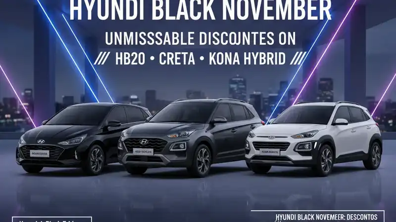 Hyundai Black November: Descontos Imperdíveis em HB20, Creta e Kona Hybrid!